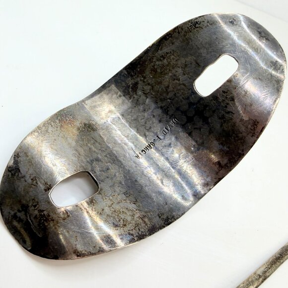 Navajo David F. Garciahand made Sterling Turquoise Hair Barrette 53.2g SS202